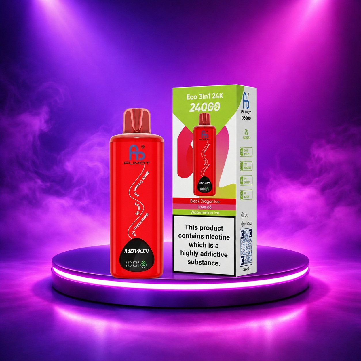 Fumot ECO 3in1 24K España vaper desechable 3 sabores con 24000 caladas