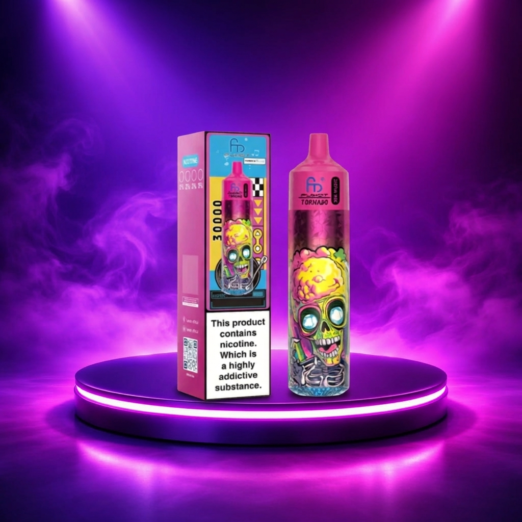 Fumot Tornado 30K Music - Cigarrillos electrónicos desechables con luz y 30000 caladas